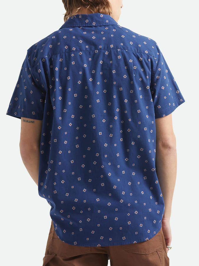 Brixton Charter Print Short Sleeve Buttondown Shirt Spring 2026 | MIDNIGHT BLUE GEO