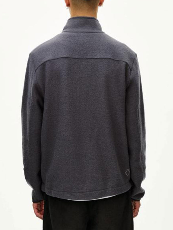 Pas Normal Studios Off-Race Boiled Wool 1/2 Zip Sweater Fall 2026 | STEEL