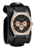 Nixon Time Teller Chrono Leather Silver/Rose Gold/Black Watch