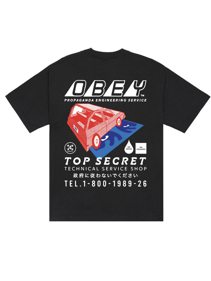 Obey Top Secret T-Shirt Fall 2026 | VINTAGE BLACK (VBL)