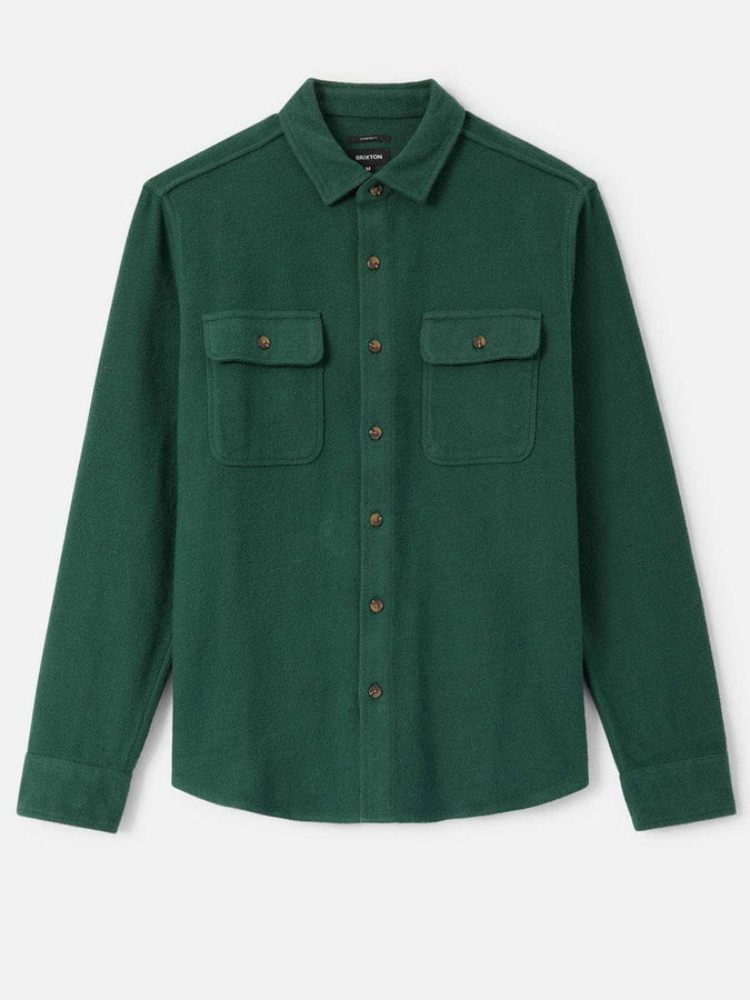 Brixton Bowery Textured Long Sleeve Buttondown Shirt Fall 2026 | PRIMAL GREEN