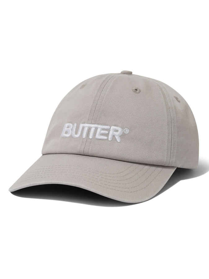 Butter Goods Rounded Logo Strapback Hat | WASHED LIGHT GREY