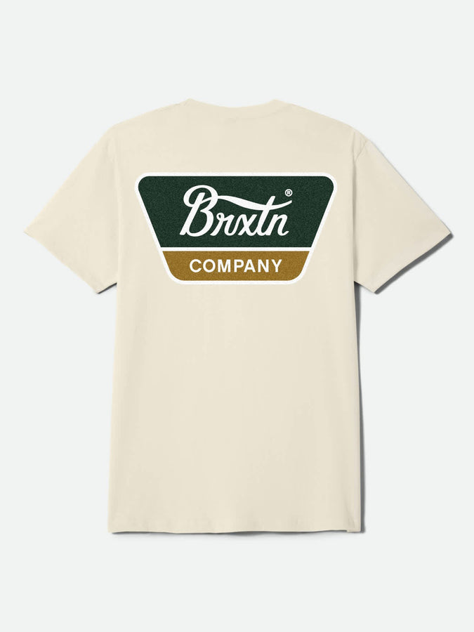 Brixton Linwood T-Shirt Summer 2026 | CREAM/DARK GREEN/METAL BRONZE