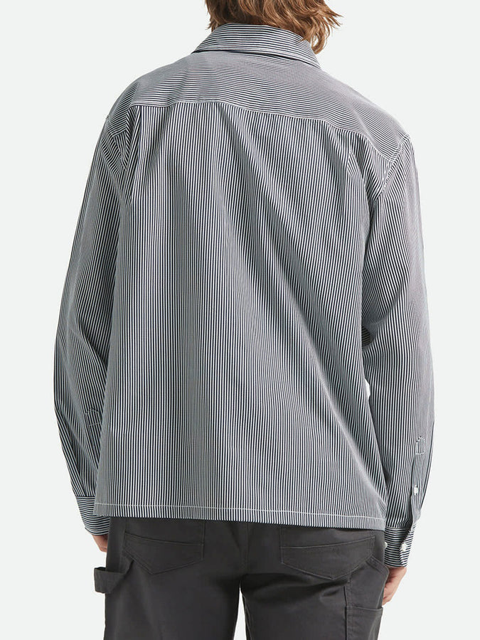 Brixton Journey Lightweight Long Sleeve Buttondown Shirt Spring 2026 | NAVY/WHITE STRIPE
