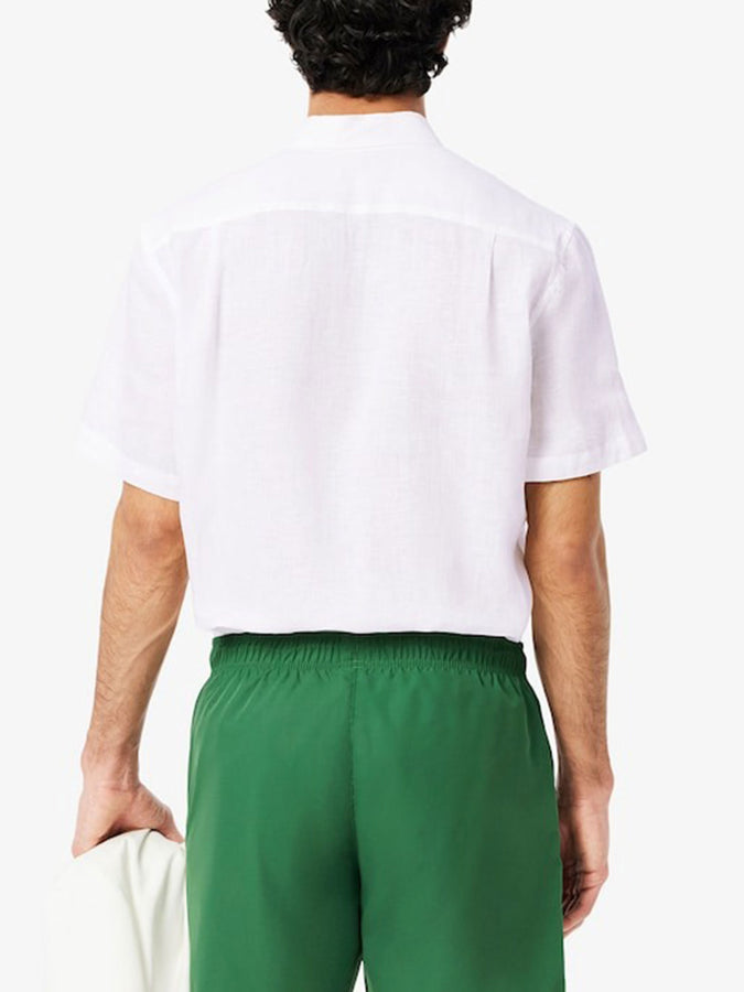 Lacoste Linen Short Sleeve Buttondown Shirt Spring 2026 | WHITE (001)