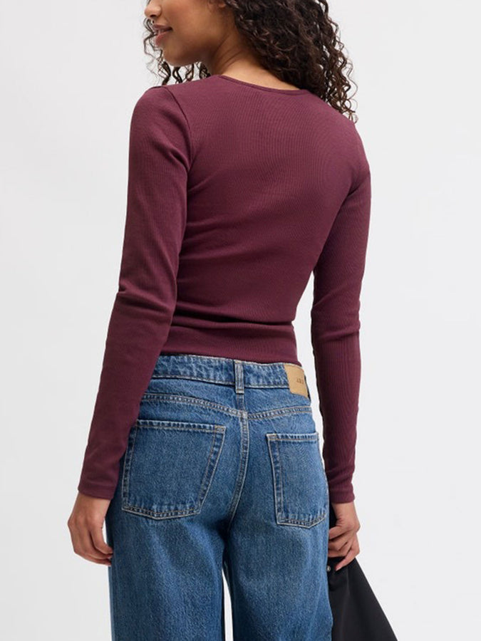 Jjxx Freya V-Neck Long Sleeve T-Shirt Fall 2026 | WINETASTING