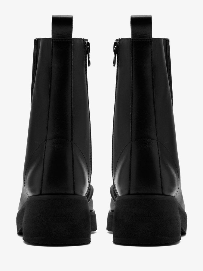 Clarks Effery Zip Black Leather Boots Fall 2026 | BLACK LEATHER