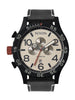 Nixon 51-30 Chrono Black Leather/Pumice/Charcoal Watch