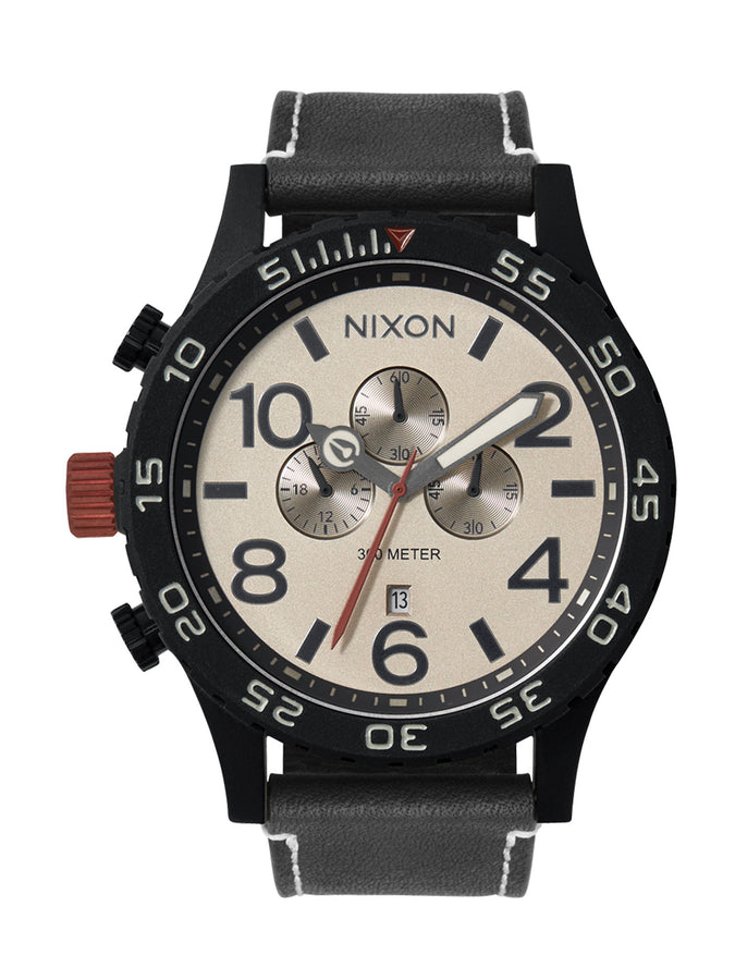 Nixon 51-30 Chrono Black Leather/Pumice/Charcoal Watch | BLACK/PUMICE/CHARCOAL (5238)