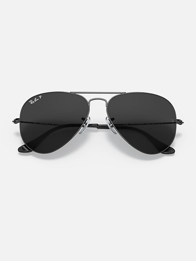 Ray-Ban Aviator Total Black Polished Black/Black Polarized Sunglasses | POLISHED BLACK/BLACK
