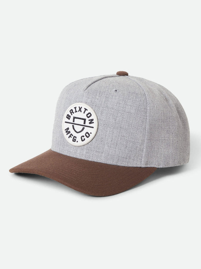 Brixton Crest Snapback Hat | HEATHER GREY/PINECONE BROWN