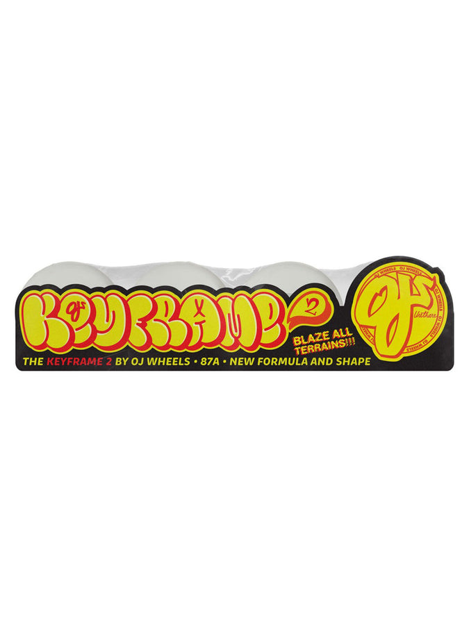 Oj's Keyframe 2 56mm Skateboard Wheels | WHITE