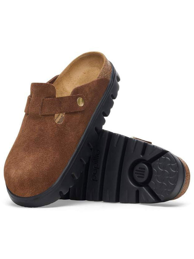 Birkenstock Boston Chunky Suede Dark Tea/Black Shoes Fall 2026 | DARK TEA