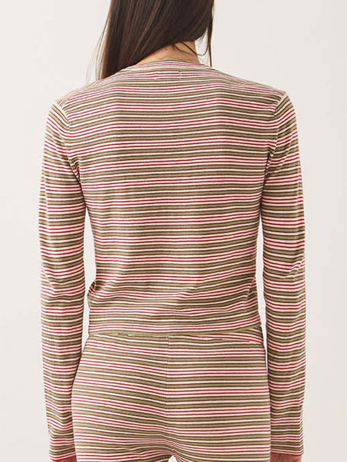 Brixton Bixby Lightweight Cardigan Fall 2026 | GREEN MULTI STRIPE