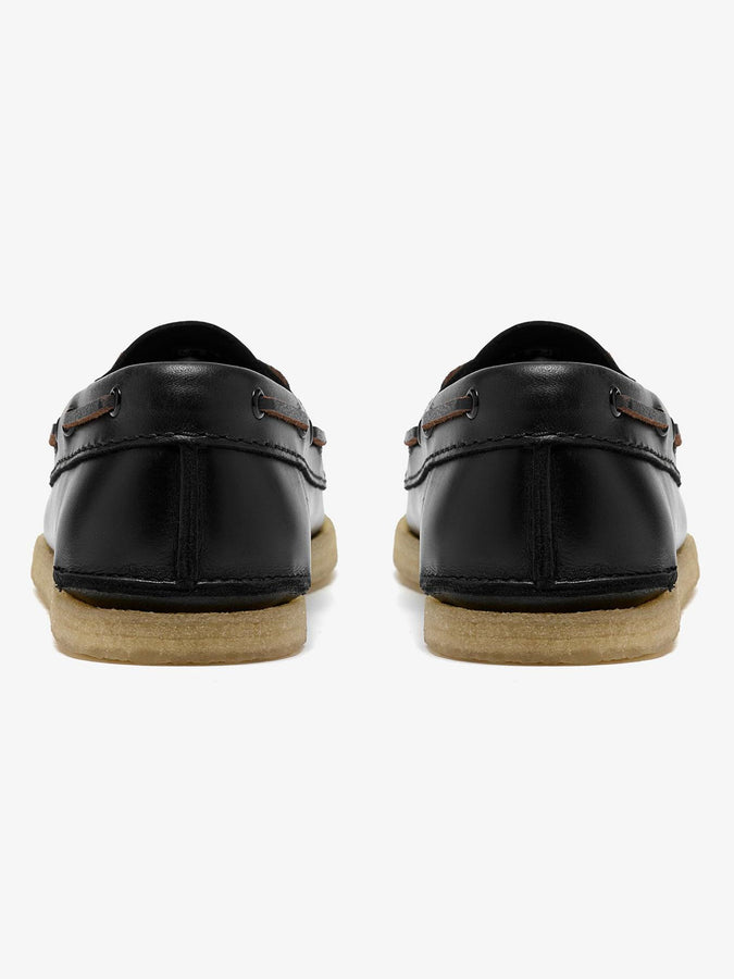 Clarks Godney Boat Black Leather Shoes Fall 2026 | BLACK LEATHER