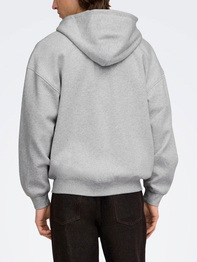 Only & Sons Ceres Zip Hoodie Fall 2026 | SUPER LIGHT GREY MELANGE