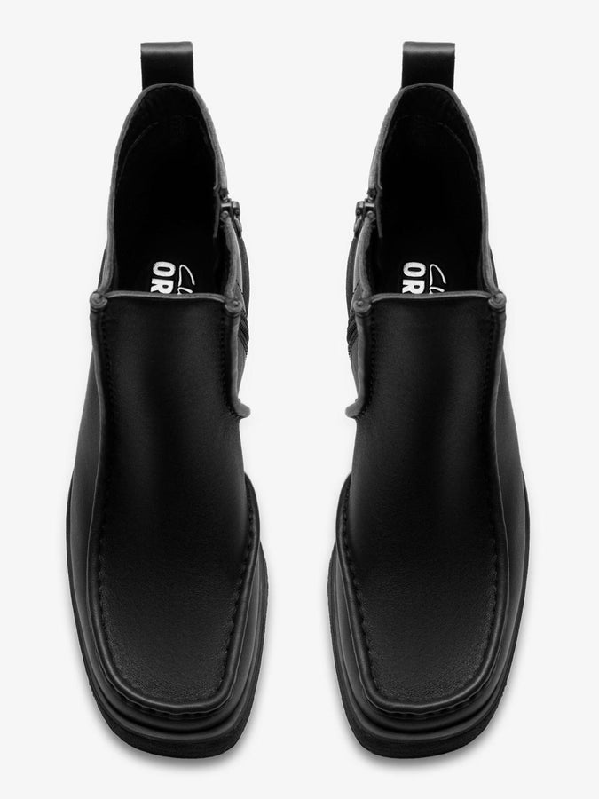 Clarks Effery Zip Black Leather Boots Fall 2026 | BLACK LEATHER
