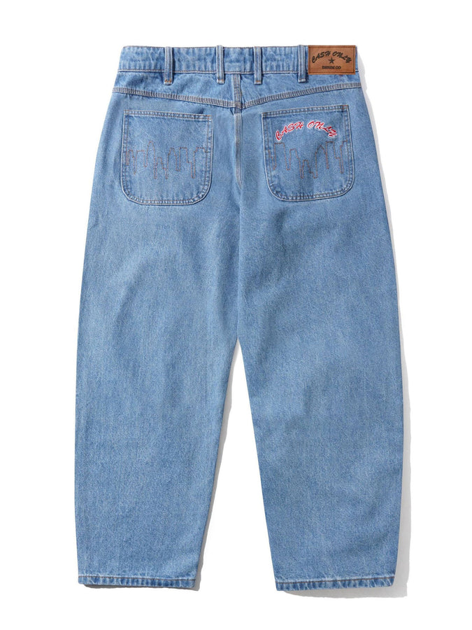 Cash Only Logo Baggy Jeans Fall 2026 | WASHED INDIGO