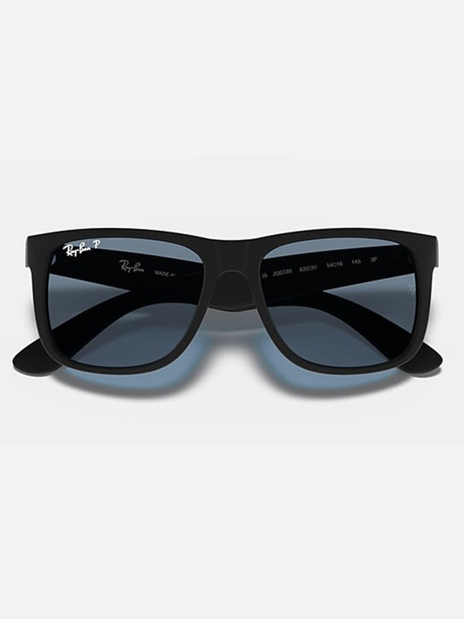 Ray Ban Justin Matte Black/Dark Blue Sunglasses | MATTE BLACK/DARK BLUE