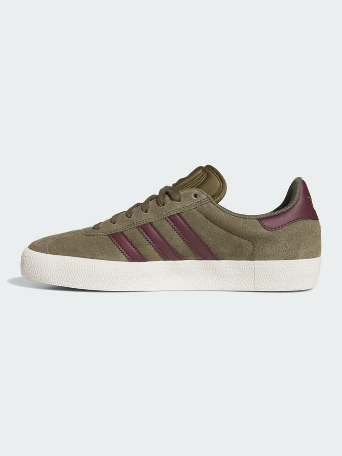 Adidas Gazelle ADV Olive Strata/Maroon/Chalk White Shoes Spring 2026 | OLIVE STRATA/MAROON/CHALK WHT