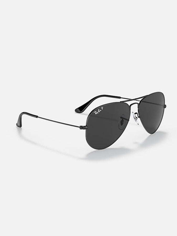 Ray-Ban Aviator Total Black Polished Black/Black Polarized Sunglasses | POLISHED BLACK/BLACK