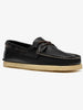 Clarks Godney Boat Black Leather Shoes Fall 2026