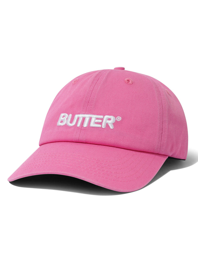 Butter Goods Rounded Logo Strapback Hat | WASHED PINK