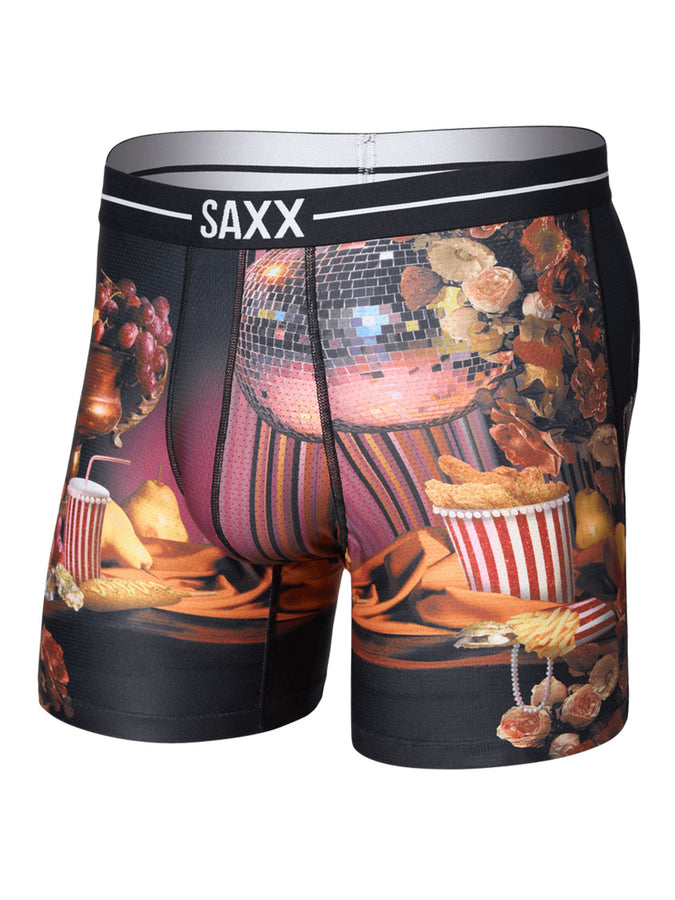 Saxx Volt Breathable Mesh Disco Fries Maroon Boxer | DISCO FRIES MAROON (DIS)