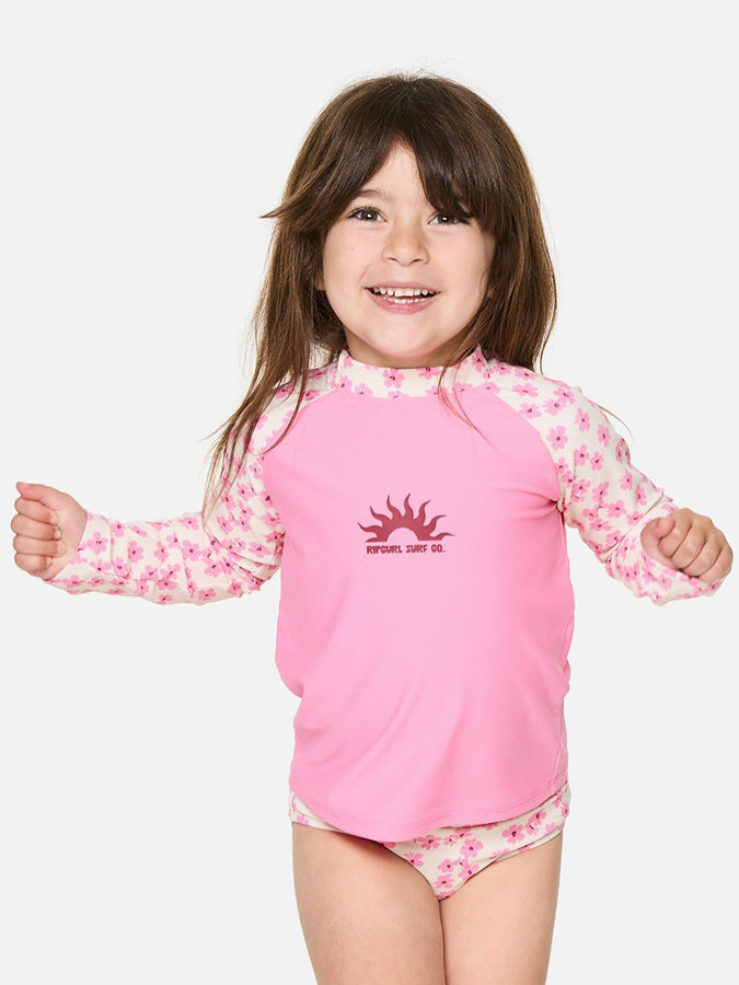 Rip Curl Party Wave Long Sleeve Rash Guard 2 Piece Set Fall 2026 | PEACH (0165)