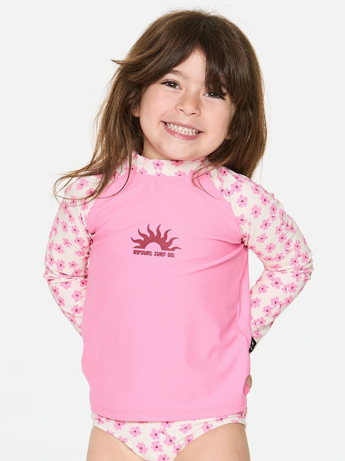 Rip Curl Party Wave Long Sleeve Rash Guard 2 Piece Set Fall 2026 | PEACH (0165)
