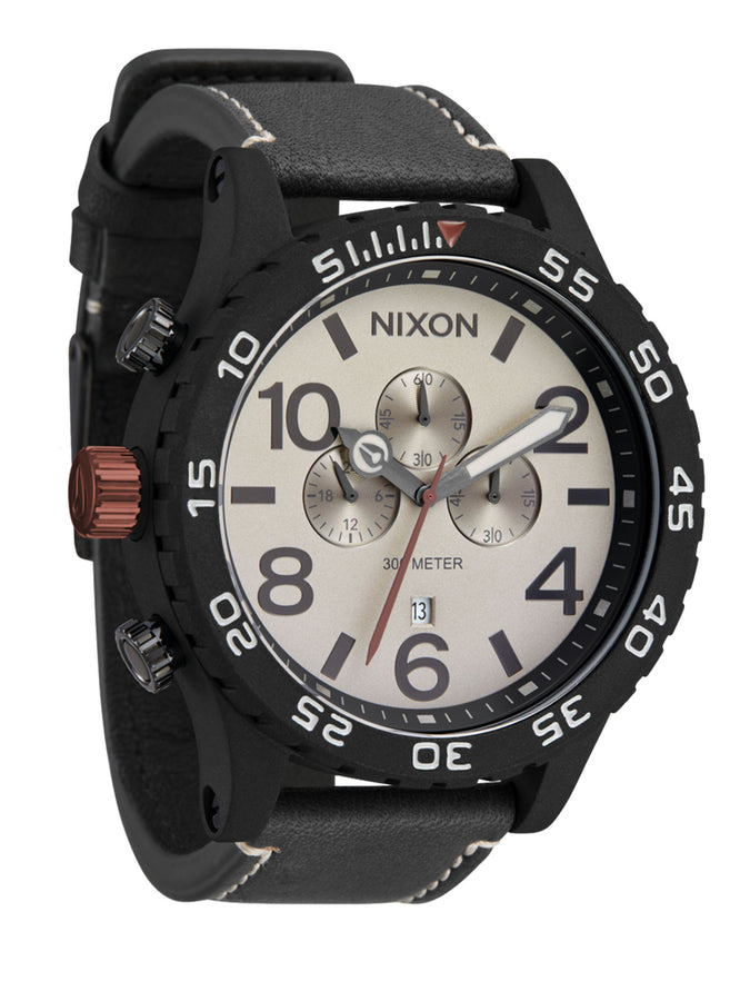 Nixon 51-30 Chrono Black Leather/Pumice/Charcoal Watch | BLACK/PUMICE/CHARCOAL (5238)