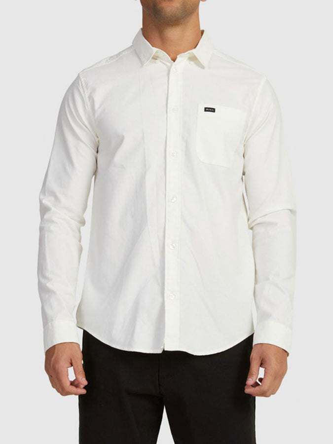 Rvca That'll Do Stretch Lavender Long Sleeve Shirt Spring 2026 | WHITE (WHT)