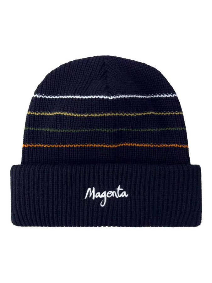 Magenta Lines Beanie | BLACK