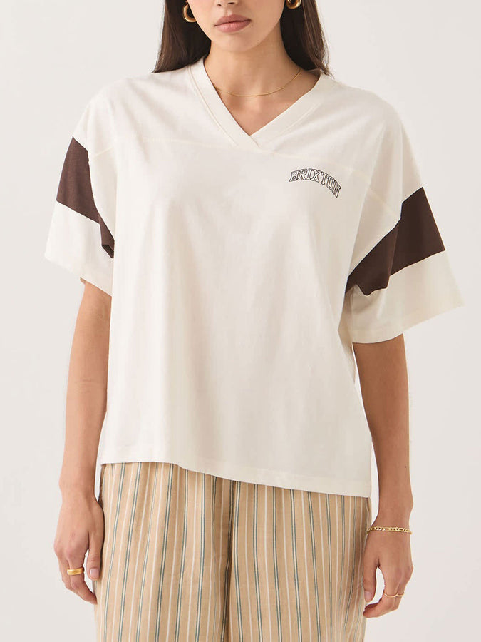 Brixton Boxy Cropped Football T-Shirt Fall 2026 | OFF WHITE