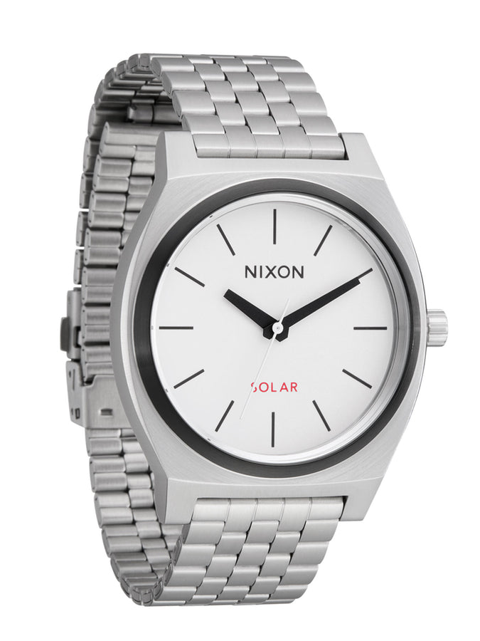 Nixon Time Teller Solar Silver/White Light Watch | SILVER/WHITE LUME (5371)