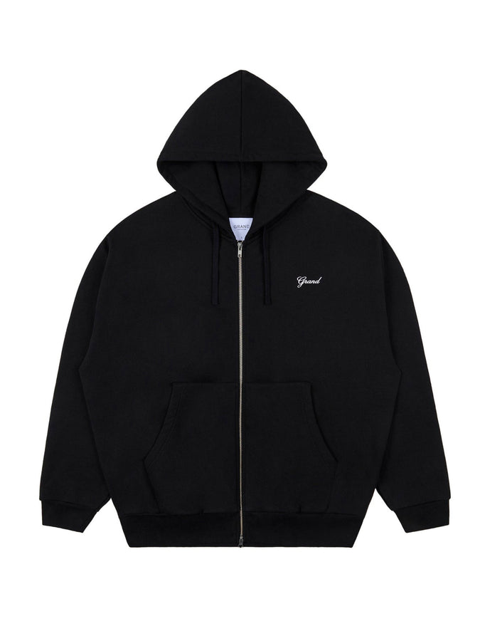 Grand Script Zip Hoodie Spring 2026 | BLACK