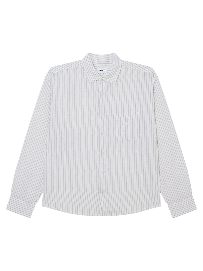 Obey Nelson Long Sleeve Buttondown Shirt Spring 2026 | WHITE MULTI (WTM)