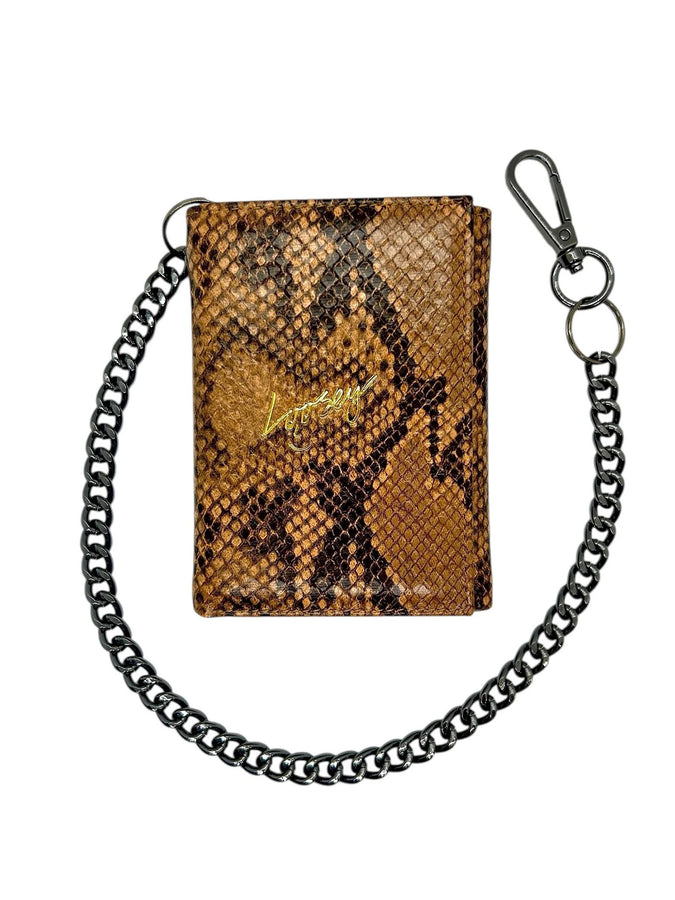 Loosey Snake Skin Chain Gang Brown Wallet | BROWN