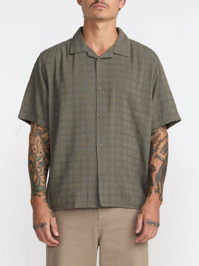 Rvca Vacancy Short Sleeve Buttondown Shirt Fall 2026 | SAGE LEAF (SLE)