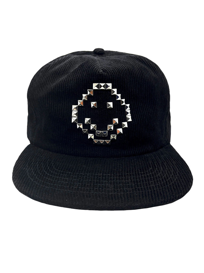 Loosey Smiley Studded Black Snapback Hat | BLACK