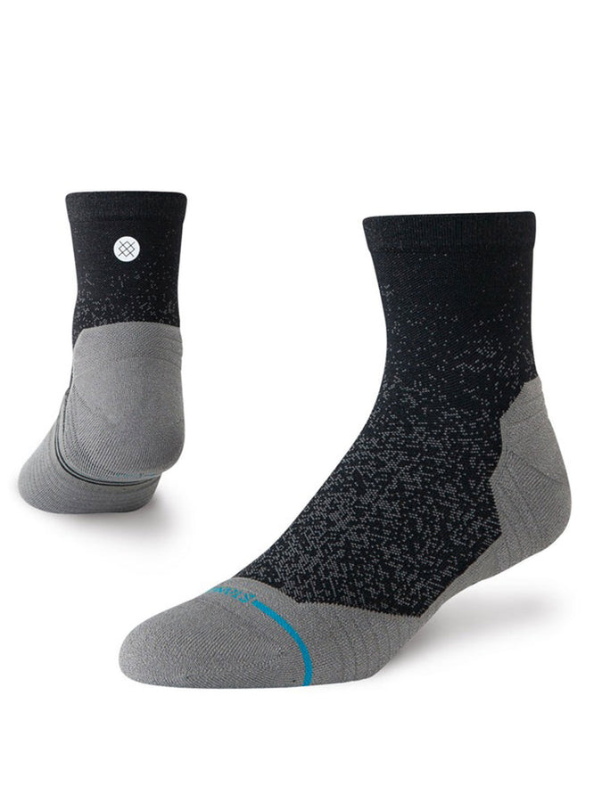 Stance Run Powder Split Light Quarter Black Socks | BLACK (BLK)