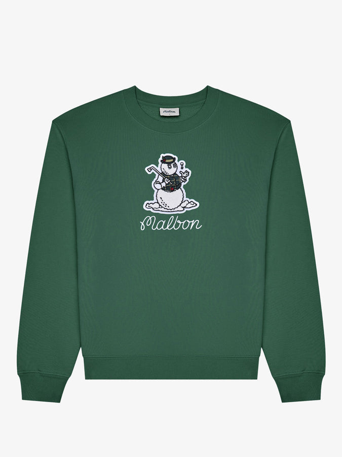 Malbon Brumal Buckets Crewneck Sweatshirt Holiday 2025 | HUNTER GREEN