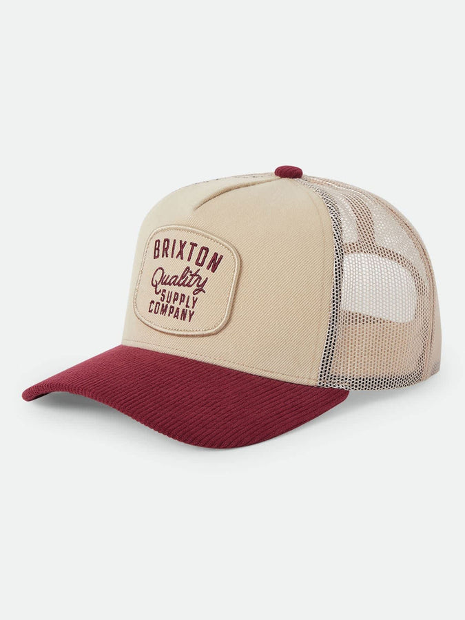 Brixton Hubal Trucker Hat | OATMEAL/DARK BRICK CORD
