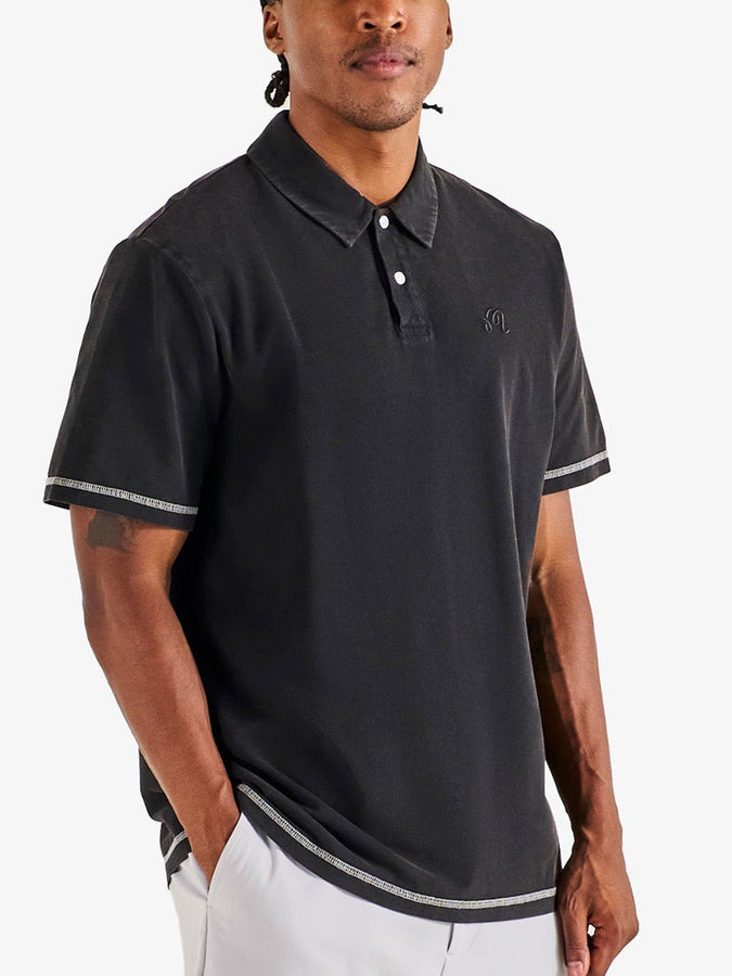 Malbon Fairway Overdyed Short Sleeve Polo Fall 2026 | BLACK