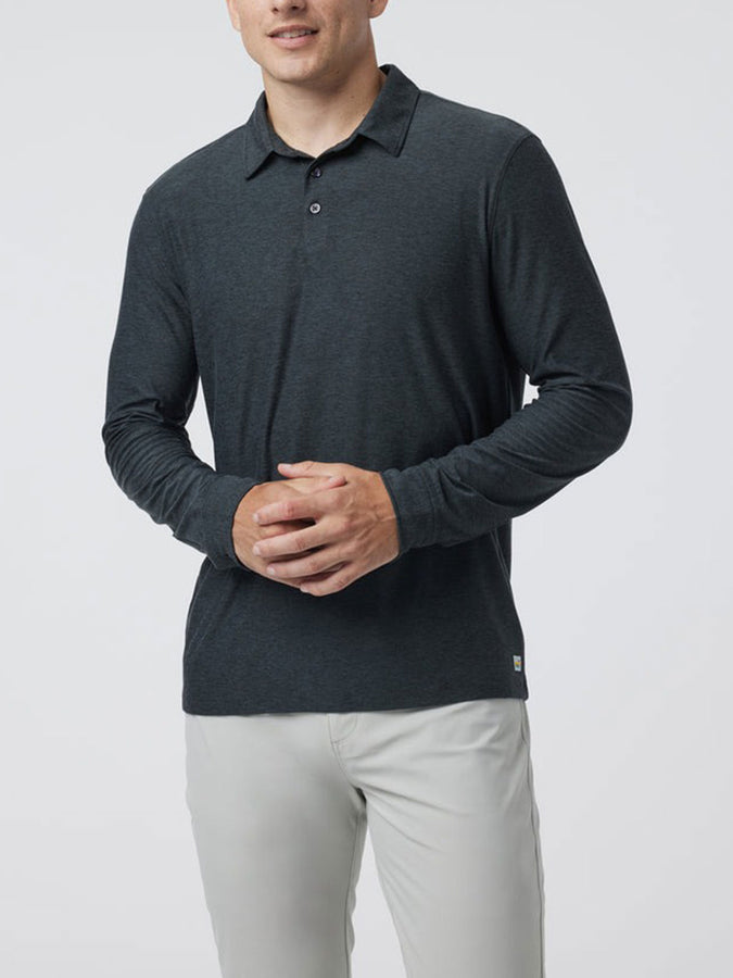 Vuori Strato Tech Long Sleeve Polo Fall 2026 | CHARCOAL HEATHER (HCC)