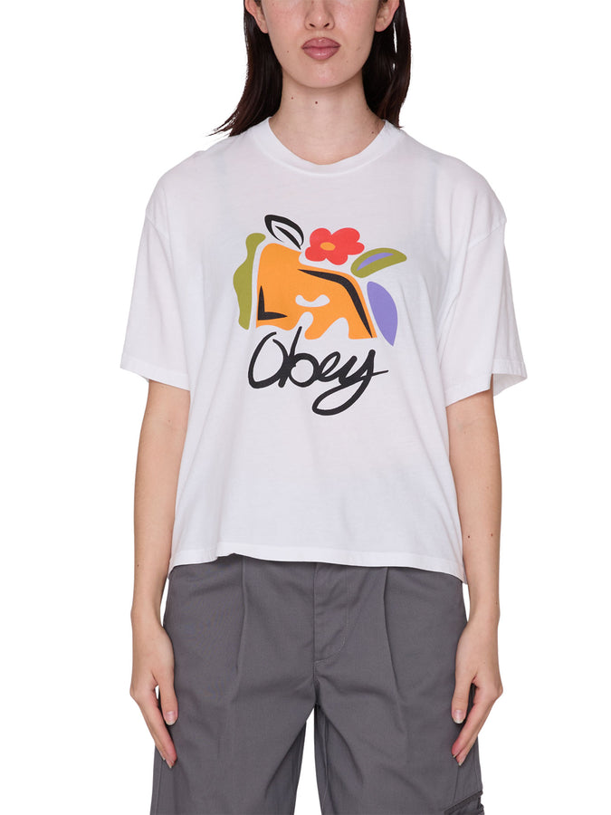 Obey Le Fleur Cropped T-Shirt Fall 2026 | WHITE (WHT)