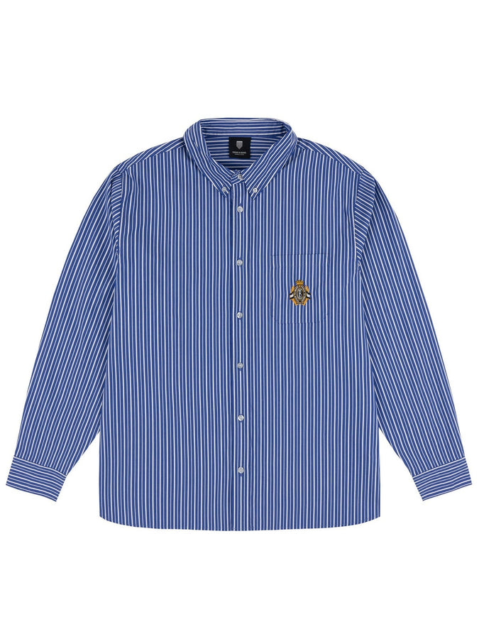 Chain To Bank Prep School L/S Buttondown Shirt Fall 2026 | BLUE STRIPES