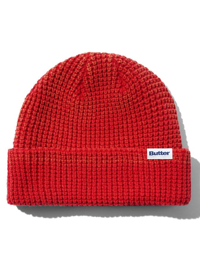 Butter Goods Distress Waffle Beanie | RED