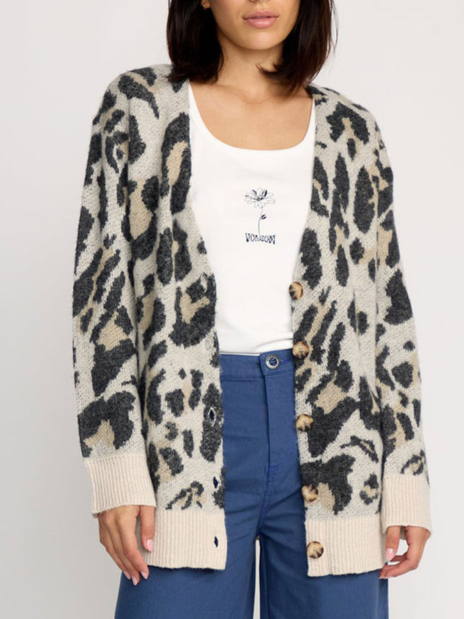 Volcom Wylding Out Cardigan Sweater Holiday 2025 | ANIMAL PRINT (ANM)