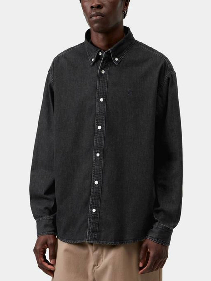 Carhartt Wip Lucas Long Sleeve Buttondown Shirt Fall 2026 | BLACK STONE WASHED (8906)